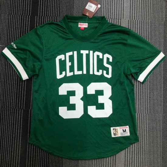 Mitchell Ness Larry Bird 33 Boston Celtics Hardwood Classics T-Shirt Green